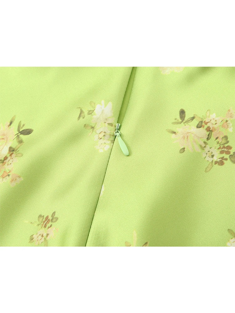 Floral Print Summer Sling Dress With Spaghetti Straps