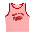 Pink Print Y2K Tank Top Off Shoulder Crop