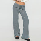Casual Wide Leg Sweatpants Fold Over Waist Low Rise Flare Yoga Lounge