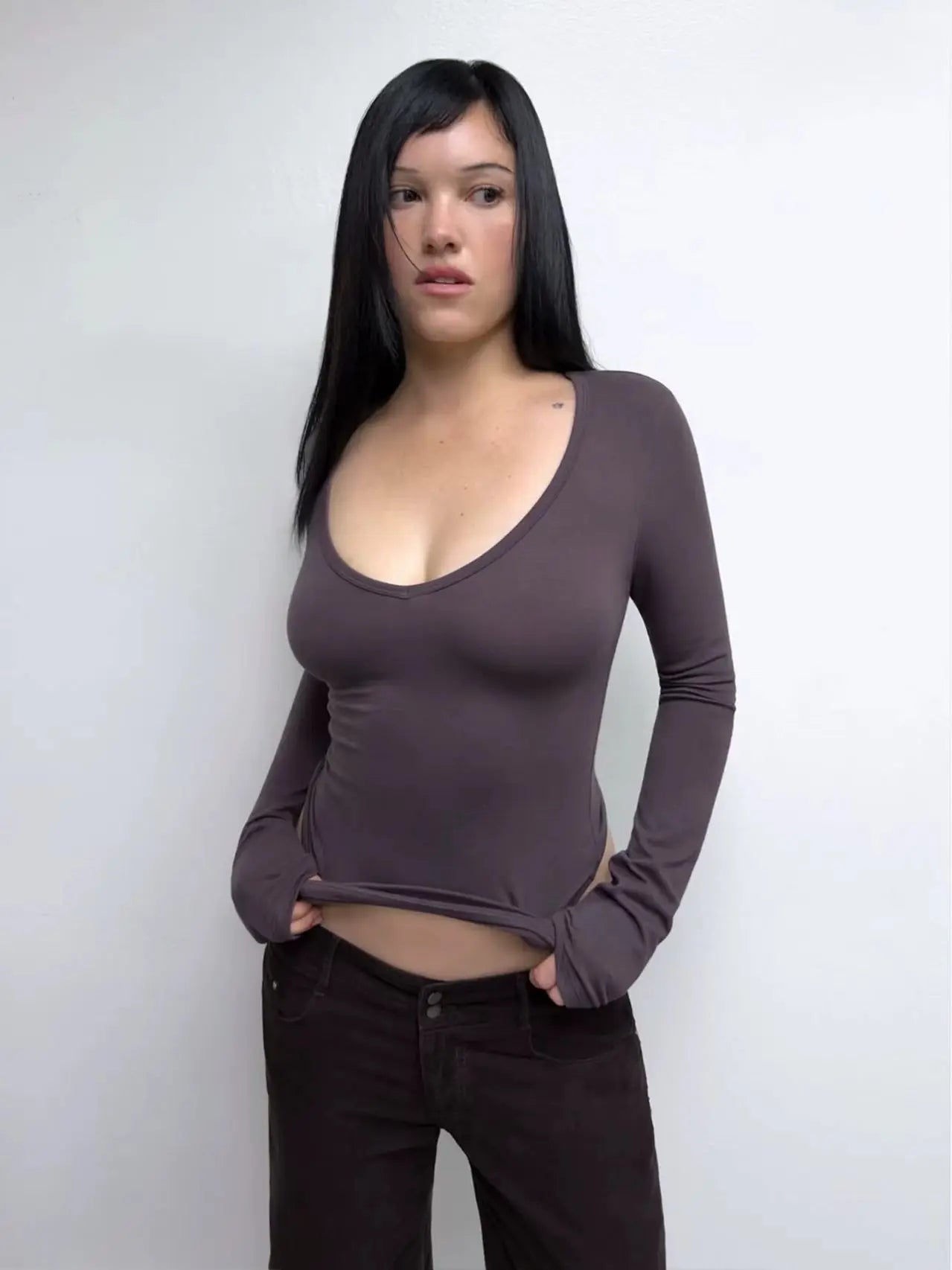 Lace Up Halter Tank And Suspender Long-sleeves Open Back Design For Chic Vibe