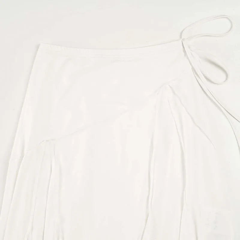 Casual Irregular Lace Up Skirt For Women Low Waisted