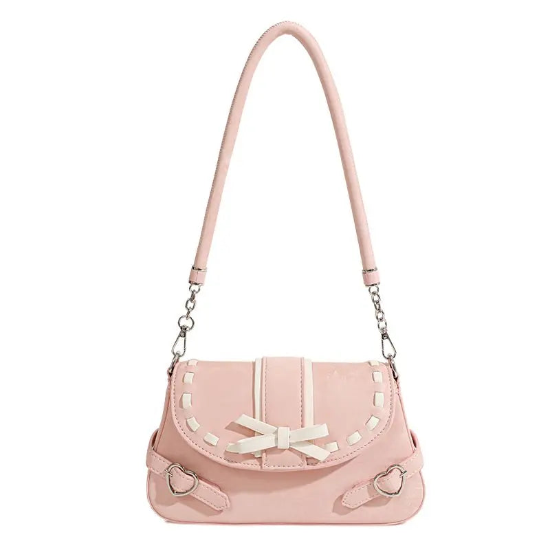 Whimsical Fairycore White Shoulder Bag With Butterfly Print Dreamy Harajuku Style Purse