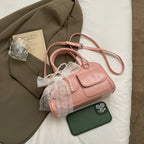 Minimalist PU Leather Crossbody With Pocket Design For Women Mini Square Shoulder Style