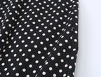 Black Polka Dot Summer Mini Dress With Bow Detail Sleeveless Slimming Waist