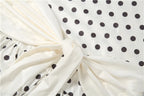 White Polka Dot Strapless Backless Tassel Bodycon Mini Dress