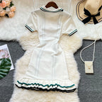 Knit Mini Dress With Ruffles