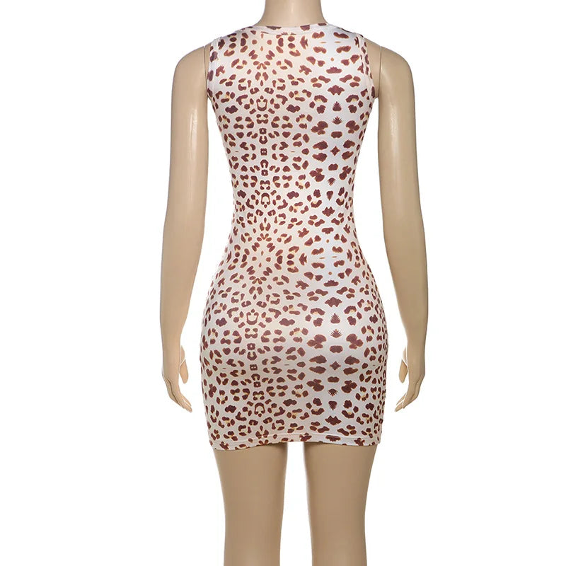 Print Mini Dress With Lace Patchwork And Curve Defining Fit