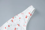 Cherry Print Straps Backless Draped Mini Dress