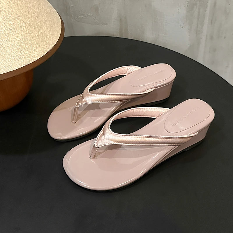 Women Slides With Non Slip Grip Clip Toe Comfort Elevated Street Style