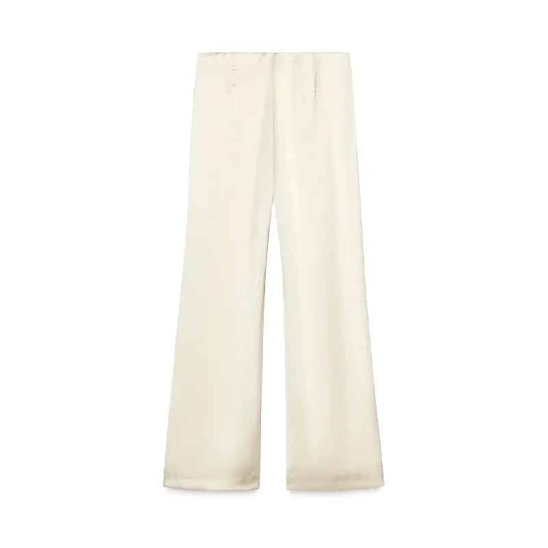Chic Two Piece Set With Backless Tube Top And Wide Leg Pants