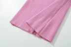 Knit Turn Down Collar Pullover For Women Slim Stretch Short Sleeve Top