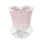 Fashion Bow Chic Fish Bone Tube Sexy Slim Backless Corset Y2K Strapless Cropped Top