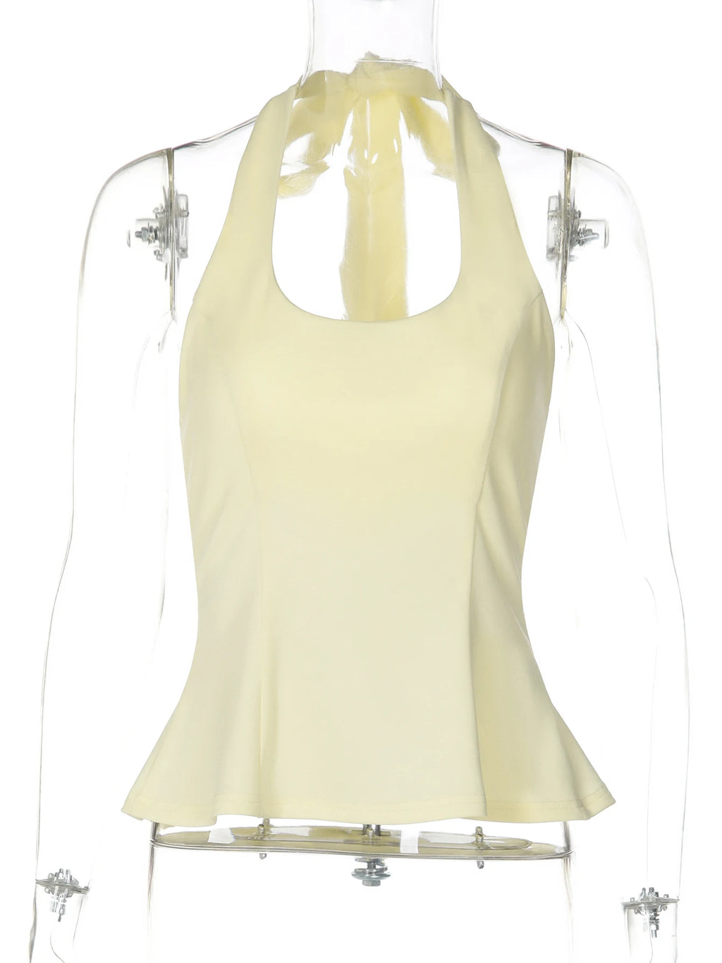 Halter Backless Corset Tank Top With Lace Up Details Retro Street Vibe