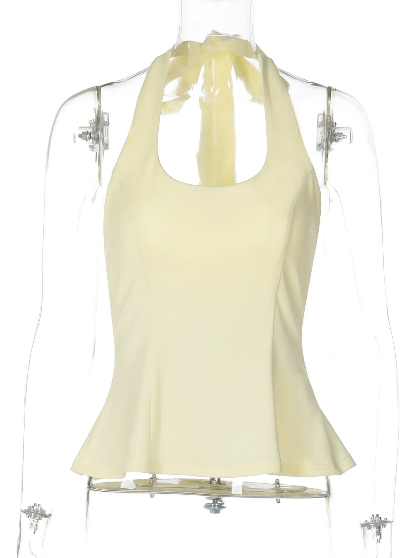 Halter Backless Corset Tank Top With Lace Up Details Retro Street Vibe