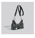 Denim Daydream Shoulder Bag With Chain Accent