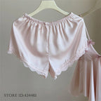 Sweet Bow Sexy Women's Lingerie 2PCS Pajamas Suit