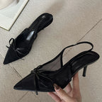 Butterfly Knot Pointed Toe Thin Stiletto High Heels