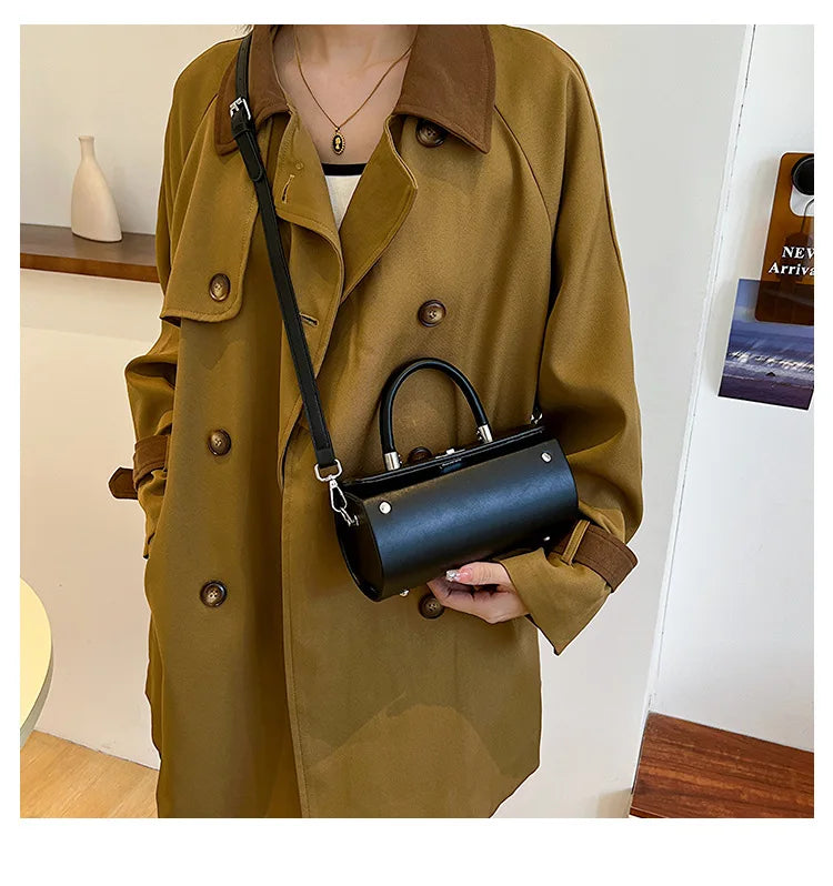 Elegant Womens Shoulder Crossbody With Pillow Accent Pu Leather Luxury Handbag
