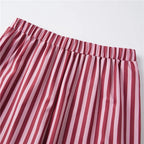 Striped Two Piece Pajama Set With Tie Shoulder Tank Top And Straight Pants