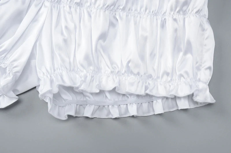 Pleated Shorts Set With Strappy Crop Top
