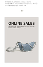 Denim Blue Crossbody Bag For Women With Harajuku Street Flair And Modern High Street Style
