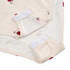 Cherry Print Frill One Piece Swimsuit With Short Sleeves Backless Design