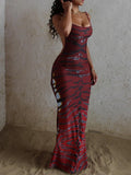 Red Backless Maxi Dress Sleeveless