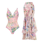 Coastal Chic Swim Set With Crop Top And Skirt Cover Up For Summer Vibes