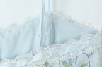 Sweet Floral Print Lace Patchwork Mini Sexy Slim Backless Strap Short Dress