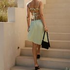 Chic Floral Two Piece Set With V Neck Cami Top And Asymmetrical Midi Skirt Lightweight Satin