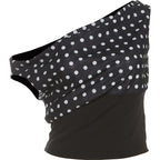 Polka Dot Off Shoulder Crop Top With Skew Collar And Ruched Backless