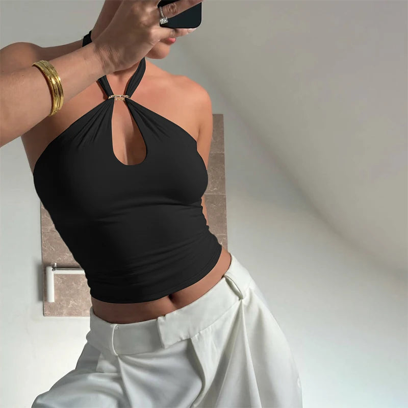 Halter Backless Bandage Crop Top