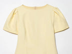 Pleated Mini Dress For Women Elegant Short Sleeve