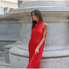Sexy Satin Ribbon Backless Halter Dress For Elegant Evening Gown