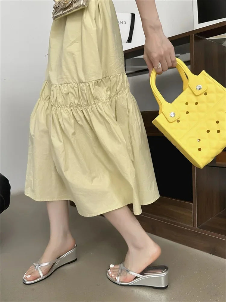Elegant Cross Strap Wedge Sandals Low Heel Slip On