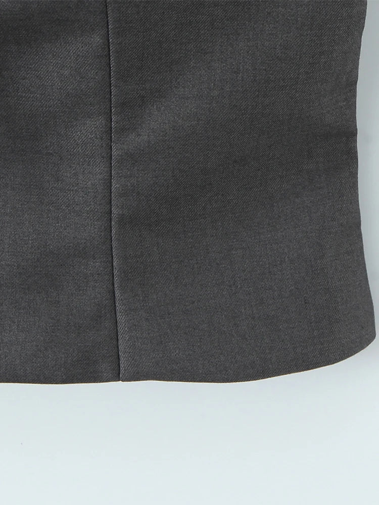 Vintage Square Collar Hollow Out Sleeeveless Cropped Top