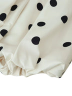 Long Polka Dot Skirt Set With Cropped Puffy Sleeveless Top