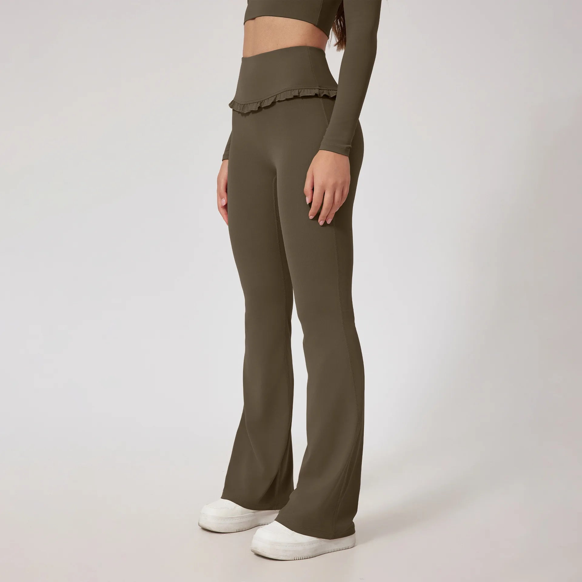 Women Shirts Long Sleeve for Yoga Crop Top Square Neck Workout Clothing with Chest Pads Fitness