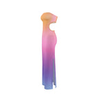 Gradient Print Backless Strapless Maxi Dress For Women Chest Wrap