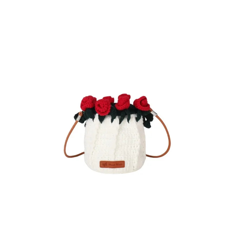 String Bucket Bag For Women Lightweight Crossbody Versatile Hollowout Design
