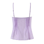 Lace Strap Boho Camisole Top Sheer Cotton Rayon Sleeveless