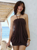 Sexy Halter Backless Mini Dress Ruched