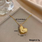 Openable Star And Heart Zircon Necklace In Stainless Steel Romantic Womens Jewelry