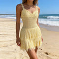Backless High Waist Knit Mini Dress With Tassel Details