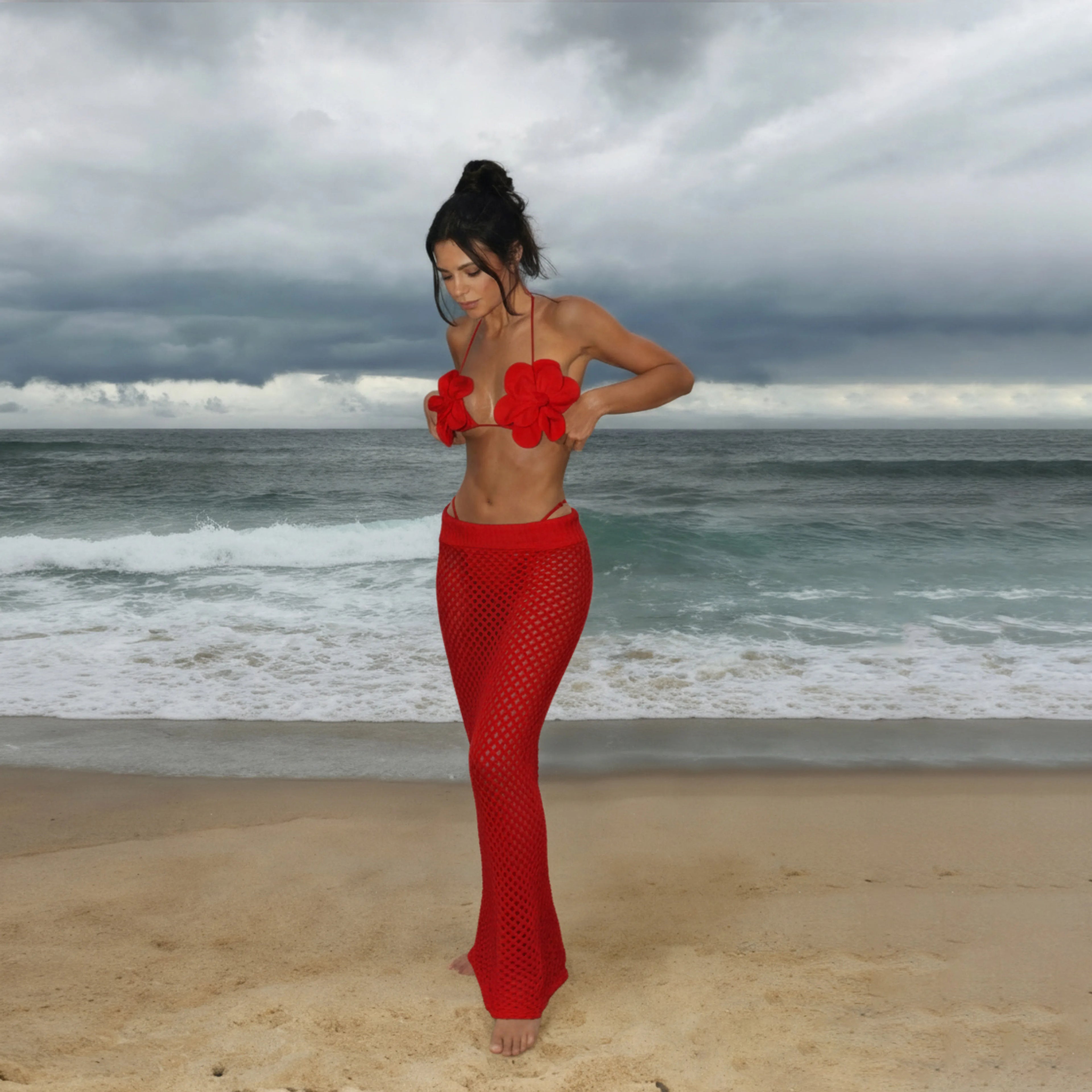 Three Piece Bandage Bikini With Skirt Bathing Suit For Women Brazilian Style A Line Skirt Summer Swimwear