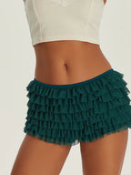 Breathable Solid Color Ruffles Boxer Briefs With Bow