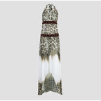 Leopard Print Halter Mini Dress With V Neck Backless Silhouette Sleek Bodycon