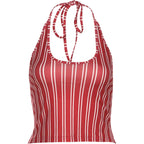 Bold Stripe Halter Two Piece Beach Vacation Outfit