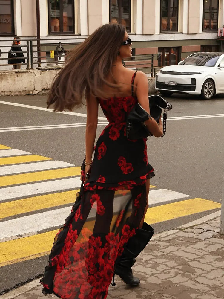 Strapless Sleeveless Slim Sheath Dress With Bold Print
