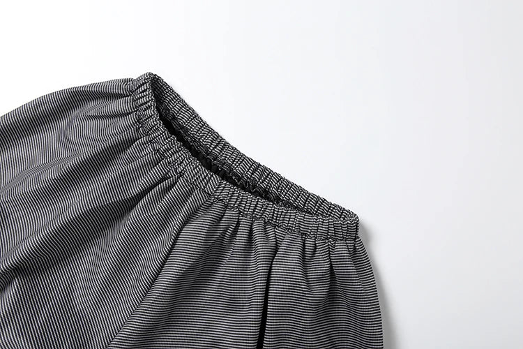 Stripe Zipper Cardigan And Ruched Mini Skirt Set